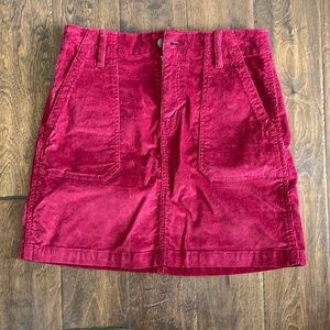 Raspberry Corduroy Mini Skirt